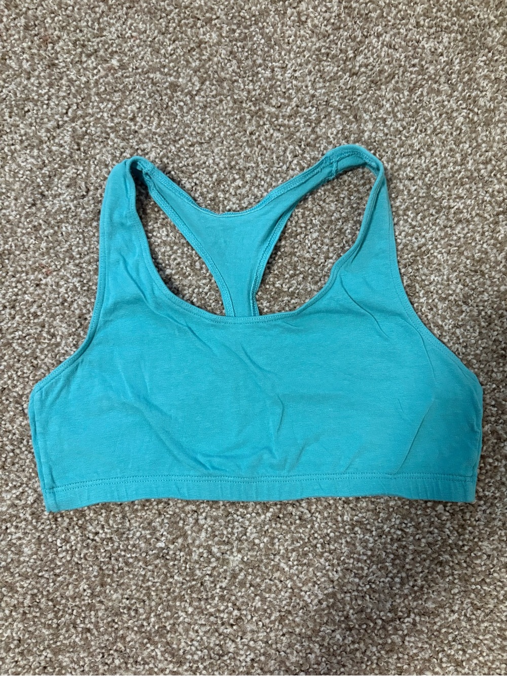 Turquoise Racerback Cotton-Blend Bralette